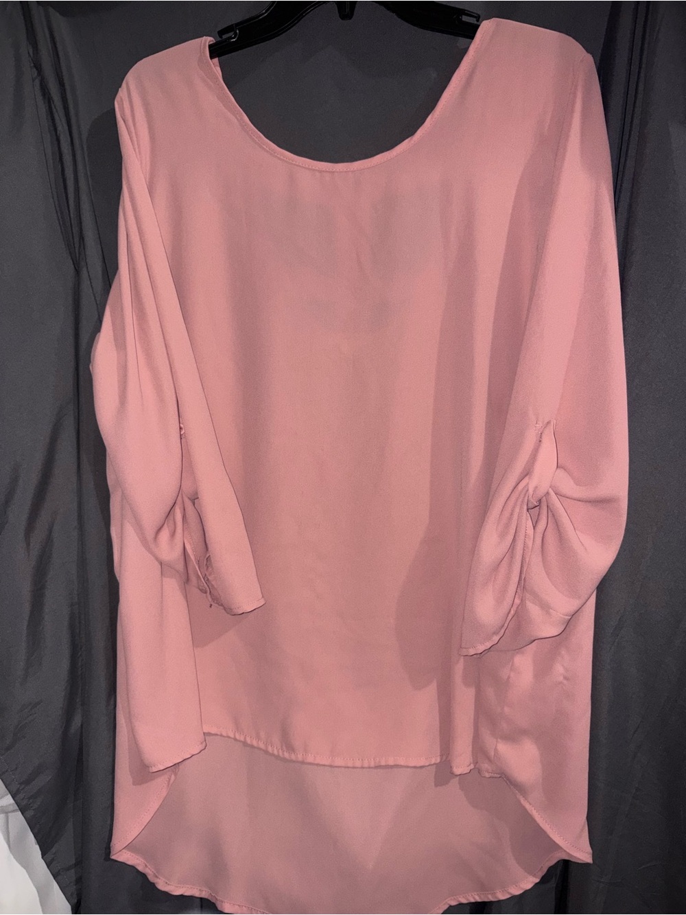 Timing Blush Pink High-Low Tunic with Draped Sleeves